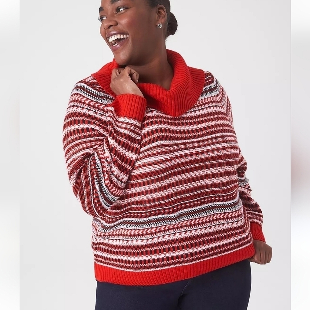 NWOT Lane Bryant Classic Long-Sleeve Cowlneck Sweater